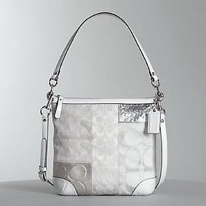 Coach Silver Patchwork Crossbody Bag